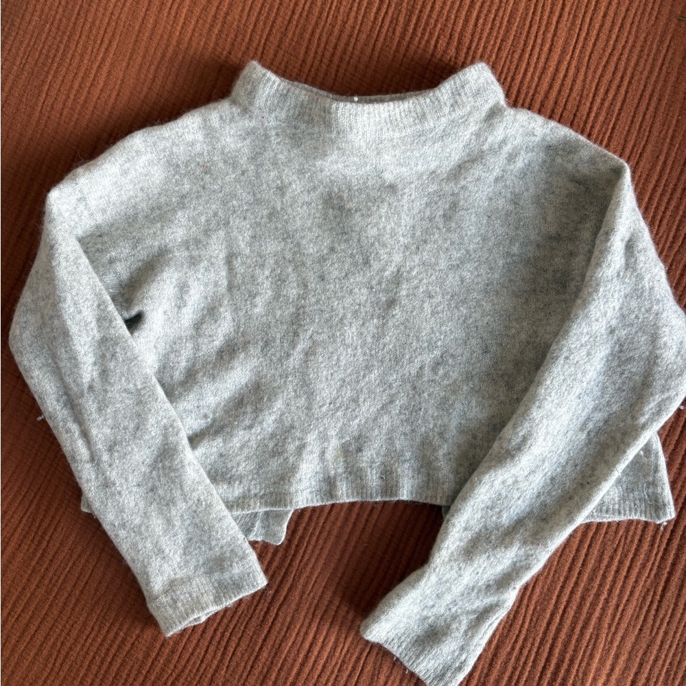 Mason 65% Cashmere 35% Silk Gray Cropped Sweater | XS/S